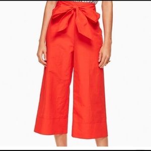Kate Spade | High Waist Slub Cotton Culotte Pants